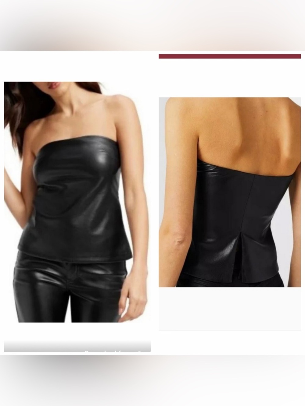 Good American faux leather tube  top new